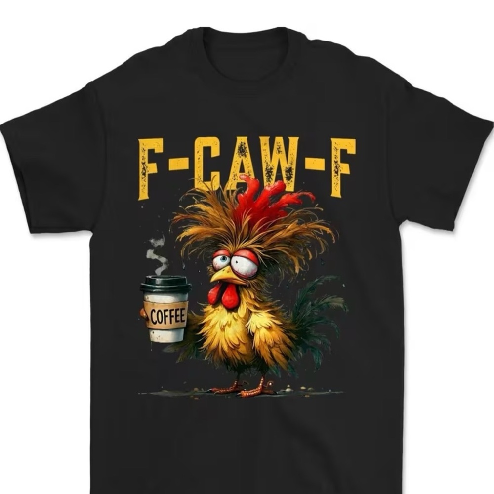 Mens F-CAW-F Coffee Rooster Graphic Tee - Black